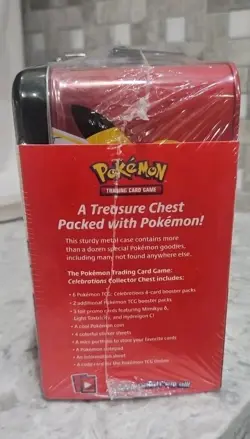 Pokemon 25th Anniversary Celebrations Treasure Chest Lunchbox Tin Factory SEALED - Image 5