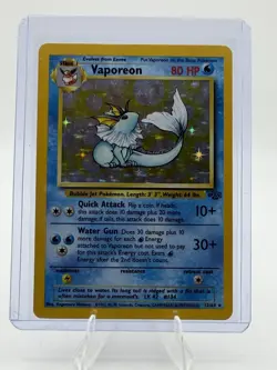 Pokemon TCG Vaporeon Jungle 12/64 Holo Rare 80 HP Unlimited 1999 English - Image 1