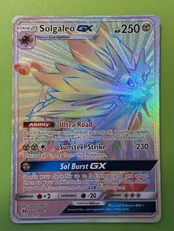 pokemon 🇨🇦 Only Solgaleo GX Secret Rare Sun And Moon Base #155 - Image 1