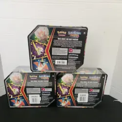 Pokemon Shining Fates Boltund Cramorant Eldegoss V Tin Set of 3 Sealed - Image 2