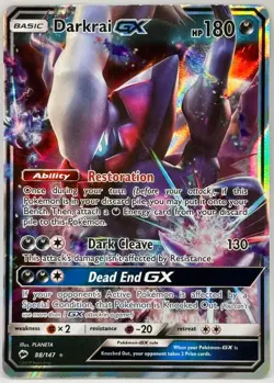 2017 Pokemon Burning Shadows Darkrai GX #088/147 TCG Near Mint or Better - Image 1