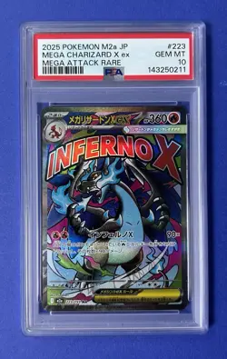 2025 Pokemon M2a JP Mega Charizard X ex Mega Attack Rare #223 PSA 10 GEM MT - Image 1
