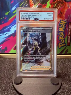 Pokemon Cynthia's Ambition GG60 Crown Zenith Ultra Rare Holo PSA 9 - Image 1