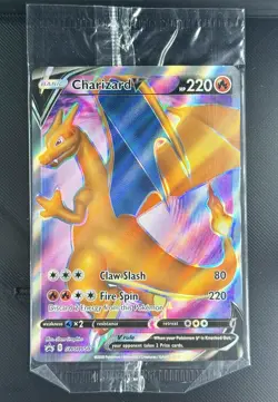 Charizard V SWSH050 Pokemon Champions Path Full Art Holo Black Star Promo Sealed - Image 1