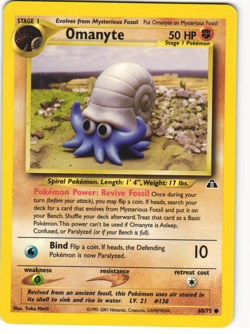 Omanyte Common Pokemon TCG Neo Discovery 60/75 MP - Image 1