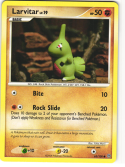 Larvitar Common Pokemon TCG Stormfront 63/100 LP - Image 1