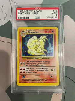 1999 POKEMON BASE SET UNLIMITED #12 NINETALES-HOLO PSA 9 - Image 1