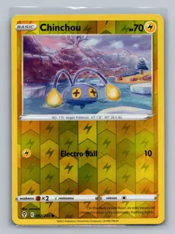 Chinchou 052/203 Common Evolving Skies Pokemon Reverse Holo Lightly Played - Image 1