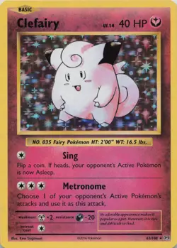 Clefairy 63/108 Holo Rare Evolutions Pokemon Near Mint - Image 1
