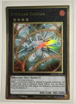 Yugioh! Evolzar Laggia - MGED-EN028 - Premium Gold Rare - DOUBLE LETTER - Image 1