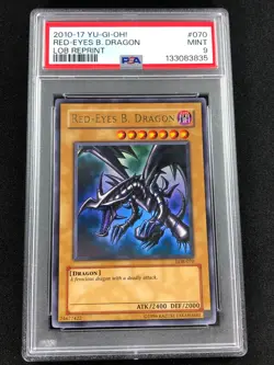 Yugioh 2010 Red Eyes B. Dragon LOB-070 PSA 9 Ultra Rare - Image 1
