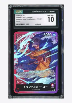 One Piece CGC 10 GEM MINT Trafalgar Law L 2023 ST10-001 ST10 Japanese - Image 1