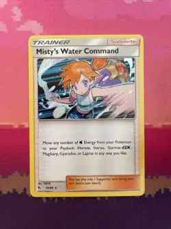 Pokemon Card Misty's Water Command Hidden Fates Holo Rare 63/68 Near Mint - Image 1