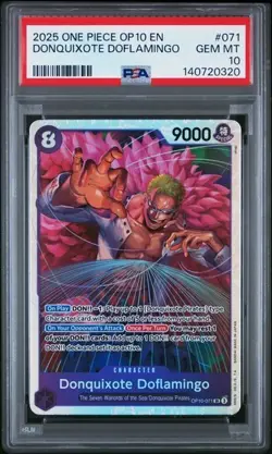 2025 One Piece OP10 Donquixote Doflamingo PSA 10 GEM SUPER RARE Extended Art - Image 1