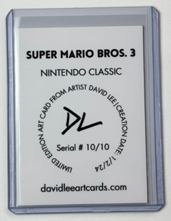 Super Mario Bros. 3 Limited Edition Artist Signed Game Cover Trading Card 10/10 - Image 2