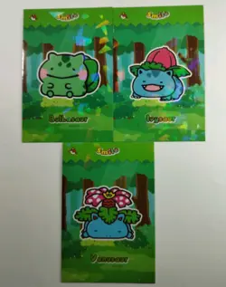 Bulbasaur Ivysaur Venusaur Pokemon Smile Cards Database Cracked Ice Holo - Image 1