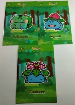Bulbasaur Ivysaur Venusaur Pokemon Smile Cards Database Cracked Ice Holo - Image 2
