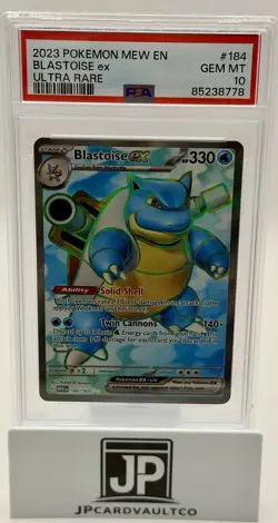 Pokemon Scarlet & Violet 151 Blastoise EX English Card 184/165 PSA 10 GEM MINT - Image 3