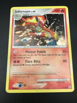 Infernape 5/130 HOLO RARE Pokemon Diamond & Pearl Base Set Gen 4 Card NM 2007 - Image 1