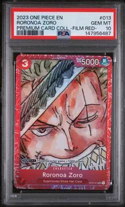 2023 ONE PIECE PREM CARD COLL -ONE PIECE FILM RED- #013 RORONOA ZORO PSA 10 - Image 1
