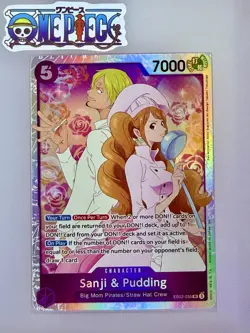 One Piece Card Game🏴‍☠COLOR: PURPLE EB02-035 SANJI & PUDDING SR FOIL NM TCG - Image 1