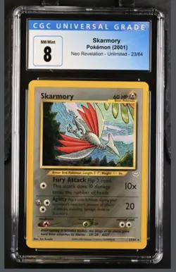 CGC Graded Pokemon Card Neo Revelation Skarmory 23/64 Grade 8 - Image 1