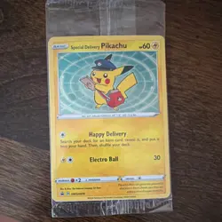 Pokemon Special Delivery Pikachu Promo Card SWSH074 Holo English Sword & Shield - Image 1