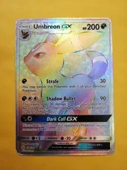 Pokemon Umbreon GX Rainbow Secret Rare Card 154/149 Heavily Played - Image 1