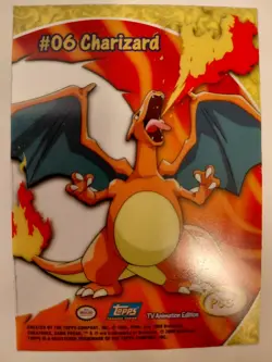 Topps Pokemon TV Animation Charizard #06 Clear Card - Image 1