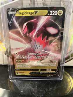 Pokemon TCG Regidrago V SWSH Silver Tempest 135/195 Ultra Holo Rare Card NM - Image 1