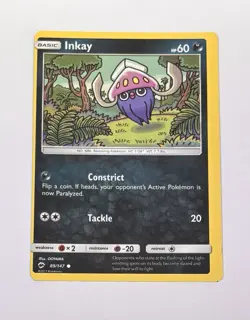 Inkay 89/147 Burning Shadows Sun Moon Pokemon Card OOYAMA Art MISCUT ERROR Card - Image 1