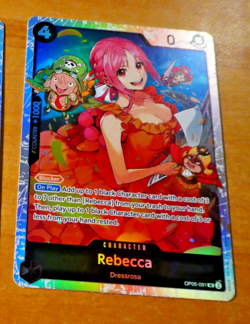 ONE PIECE ENGLISH CARD HOLO GAME CARTE Rebecca OP05-091 SR MINT - Image 1