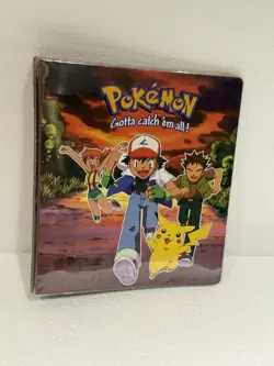 Vintage Nintendo 1999 Ash Brock and Misty Pokemon 3-Ring Card Binder Used - Image 2