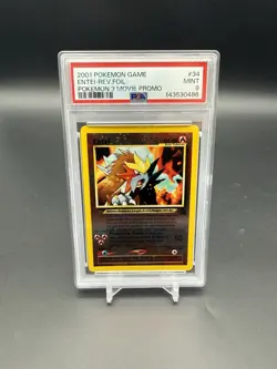 2001 POKEMON GAME MOVIE POKEMON 3 MOVIE PROMO #34 ENTEI-REVERSE FOIL PSA 9 - Image 1
