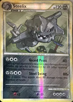 Steelix 24/95 Rare HGSS Unleashed Pokemon Reverse Holo Lightly Played - Image 1