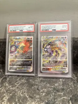 Pokemon Charizard & Mewtwo VSTAR PSA 8’s 2022 Ultra-Premium Crown Zenith - Image 1