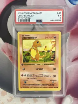 Charmander 1st Edition Base Set Pokemon PSA 5 - Image 1