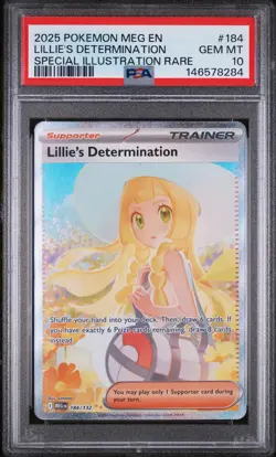 PSA 10 Pokemon TCG Mega Evolution #184 Lillie'S Determination GEM MT - Image 1