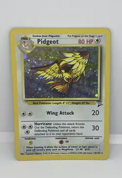 Pidgeot 14/130 Holo Rare Pokemon 2000 Base Set 2 MP WOTC - Image 1