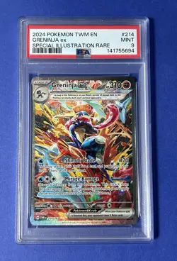 2024 Pokemon TWM EN Greninja ex Special Illustration Rare #214 PSA 9 MINT - Image 1