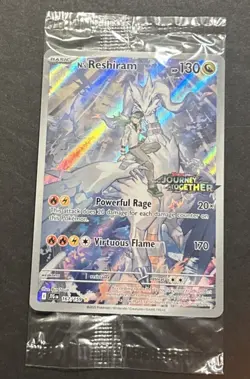 2025 SCARLET & VIOLET JOURNEY TOGETHER N’S RESHIRAM ‘IR’STAMPED SEALED PROMO! - Image 1