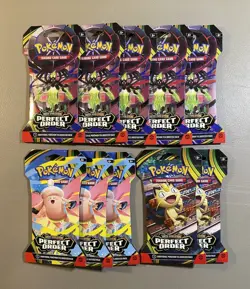 Pokemon TCG: Mega Evolution - Perfect Order Sleeved Booster Pack - LOT OF 10 - Image 1