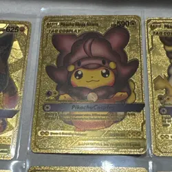 Set of 6 Pokemon Pikachu Cosplay Gold Foil Fan Art NM - Excellent Condition - Image 3