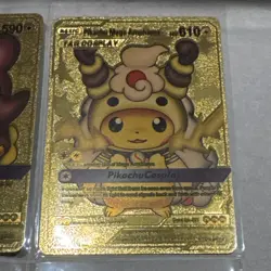 Set of 6 Pokemon Pikachu Cosplay Gold Foil Fan Art NM - Excellent Condition - Image 4