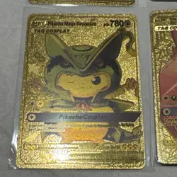 Set of 6 Pokemon Pikachu Cosplay Gold Foil Fan Art NM - Excellent Condition - Image 5