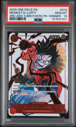 2025 ONE PIECE 3RD ANNIVERSARY TOURNAMENT 3 BROTHERS PACK MONKEY D. LUFFY PSA 10 - Image 1