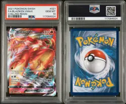 2021 Pokemon Sword & Shield Chilling Reign #021 Blaziken Vmax Full Art • PSA 10 - Image 3