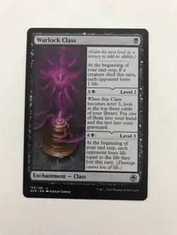 Warlock Class MTG Magic the Gathering Card LP Lightly Played AFR - Image 1