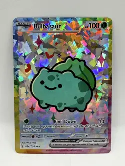 Derpy Pokemon Bulbasaur Special Doujin Holo Art Card - Image 1