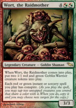 Moderatly Played, English - 1 x MTG Wort, the Raidmother - Foil Shadowmoor - Image 1
